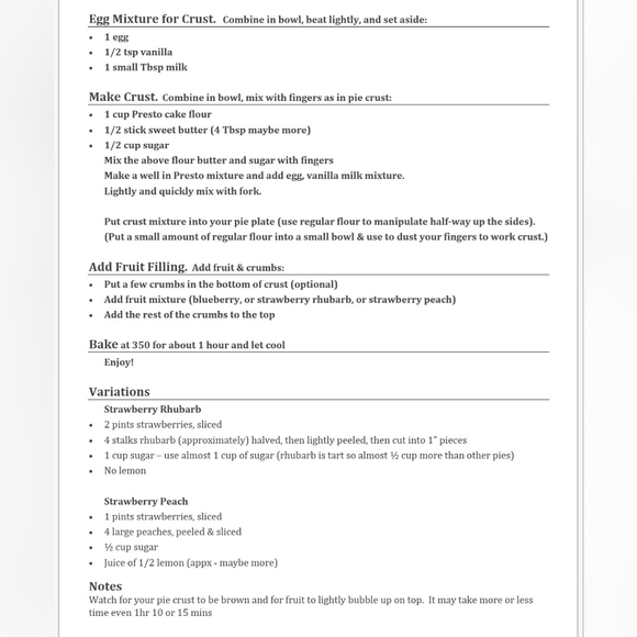 Gigi's Blueberry Cake Pie - Priceless! - Picture 2 of 2